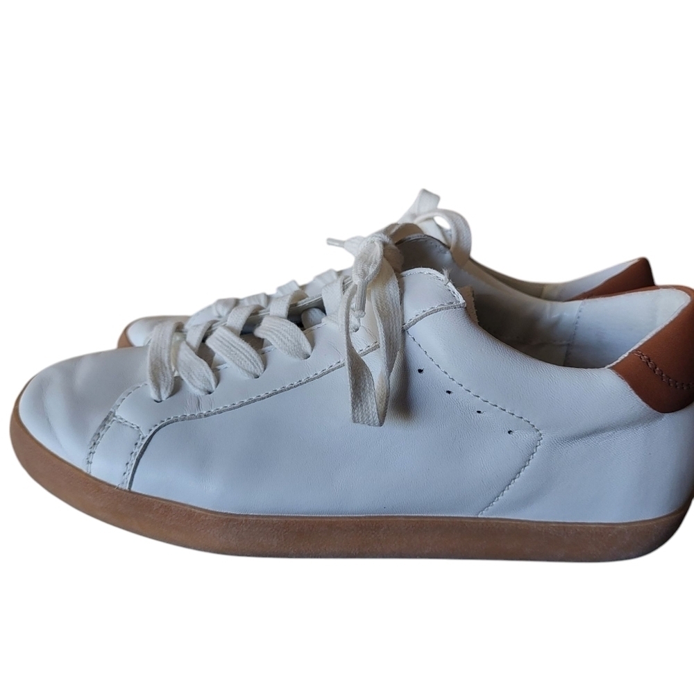 Banana Republic Essential White & Brown Leather Sneaker Size 8.5
